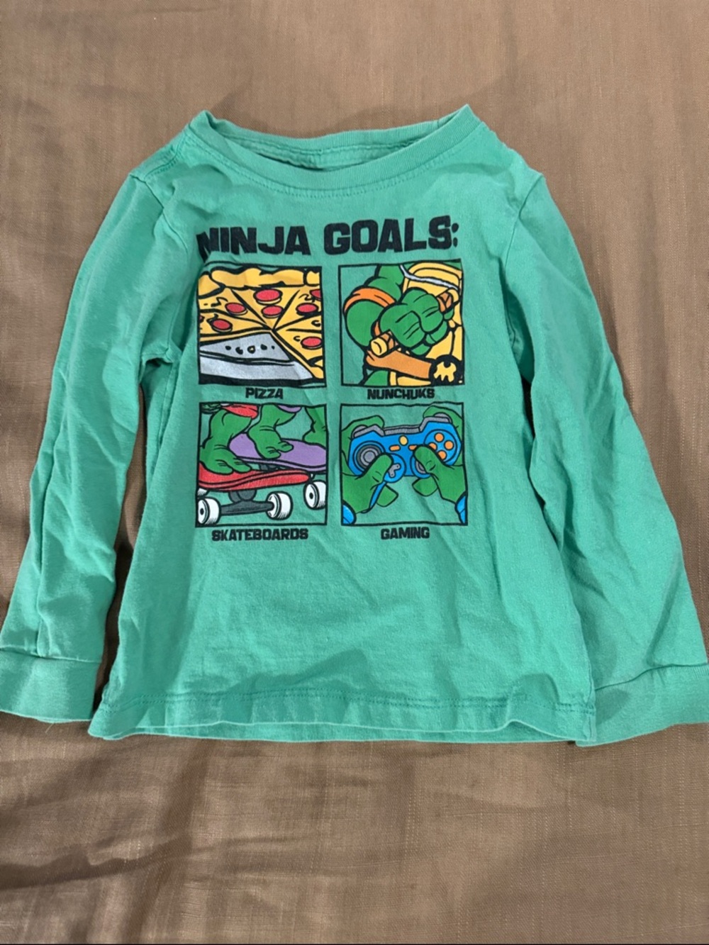 Nickelodeon Light Green TMNT 'Ninja Goals' Long-Sleeve Tee